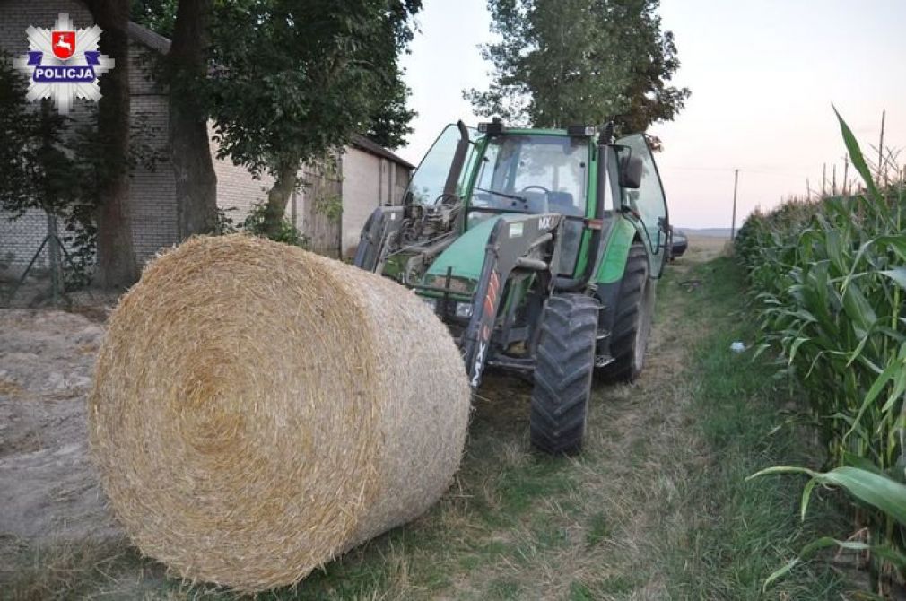 Kierujący ciągnikiem rolniczym 64-letni mieszkaniec gminy Nielisz przejechał po nogach leżącego na poboczu mężczyzny, foto: Policja