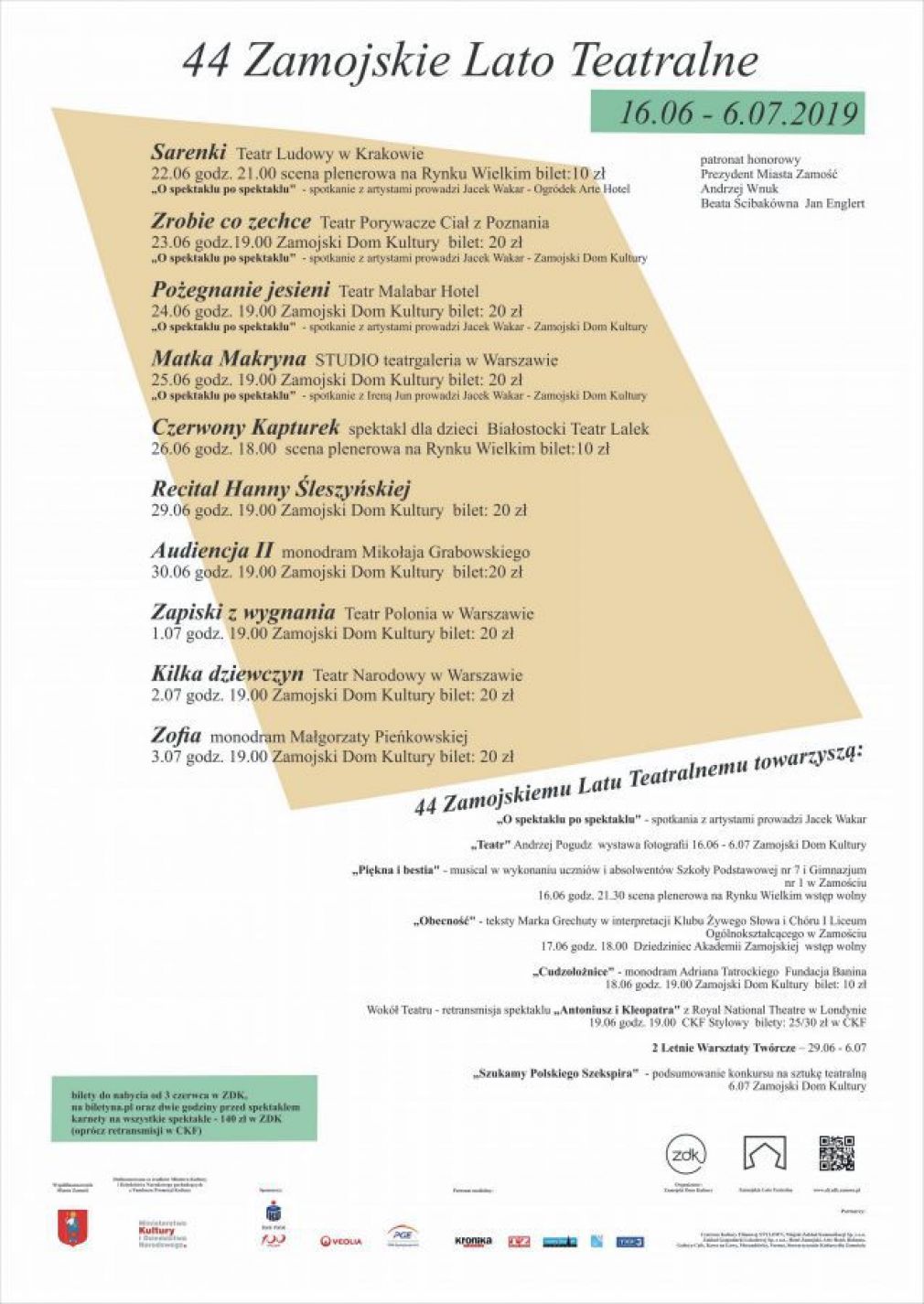 44 Zamojskie Lato Teatralne. [PROGRAM]