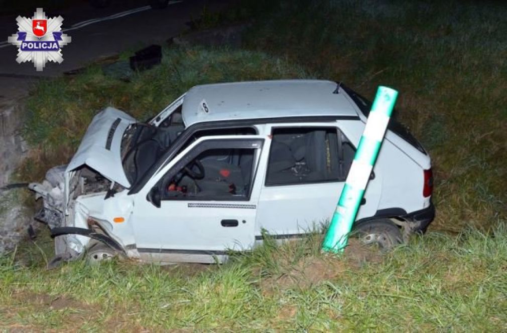 Przybyli na miejsce strażacy wydobyli kierowcę z pojazdu, foto: Policja