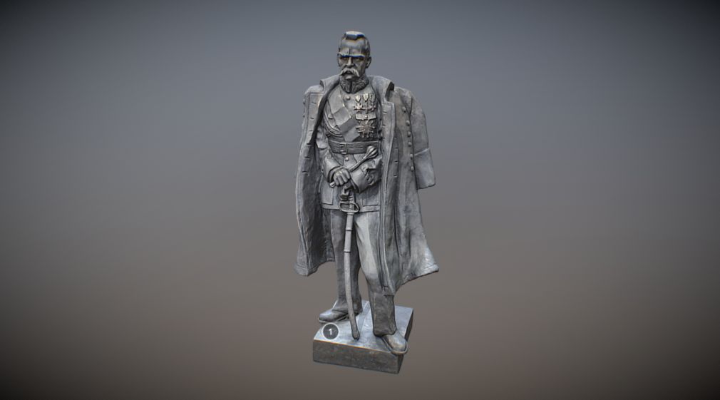 Skan 3D pomnika marszałka Piłsudskiego, źródło: J&RKraczek