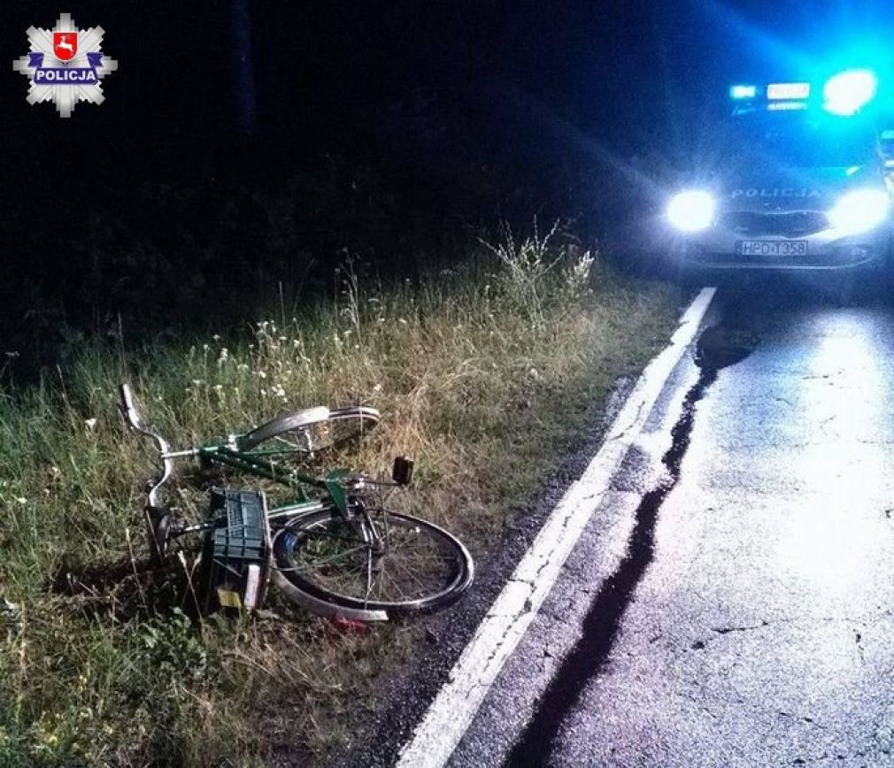 23-letni mieszkaniec gm. Rachanie jechał w stronę Tyszowiec i potrącił lusterkiem rowerzystę, foto: Policja