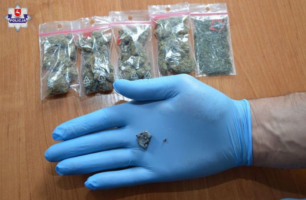 Łącznie mężczyzna posiadał blisko 80 działek marihuany i 2g haszyszu, foto: Policja