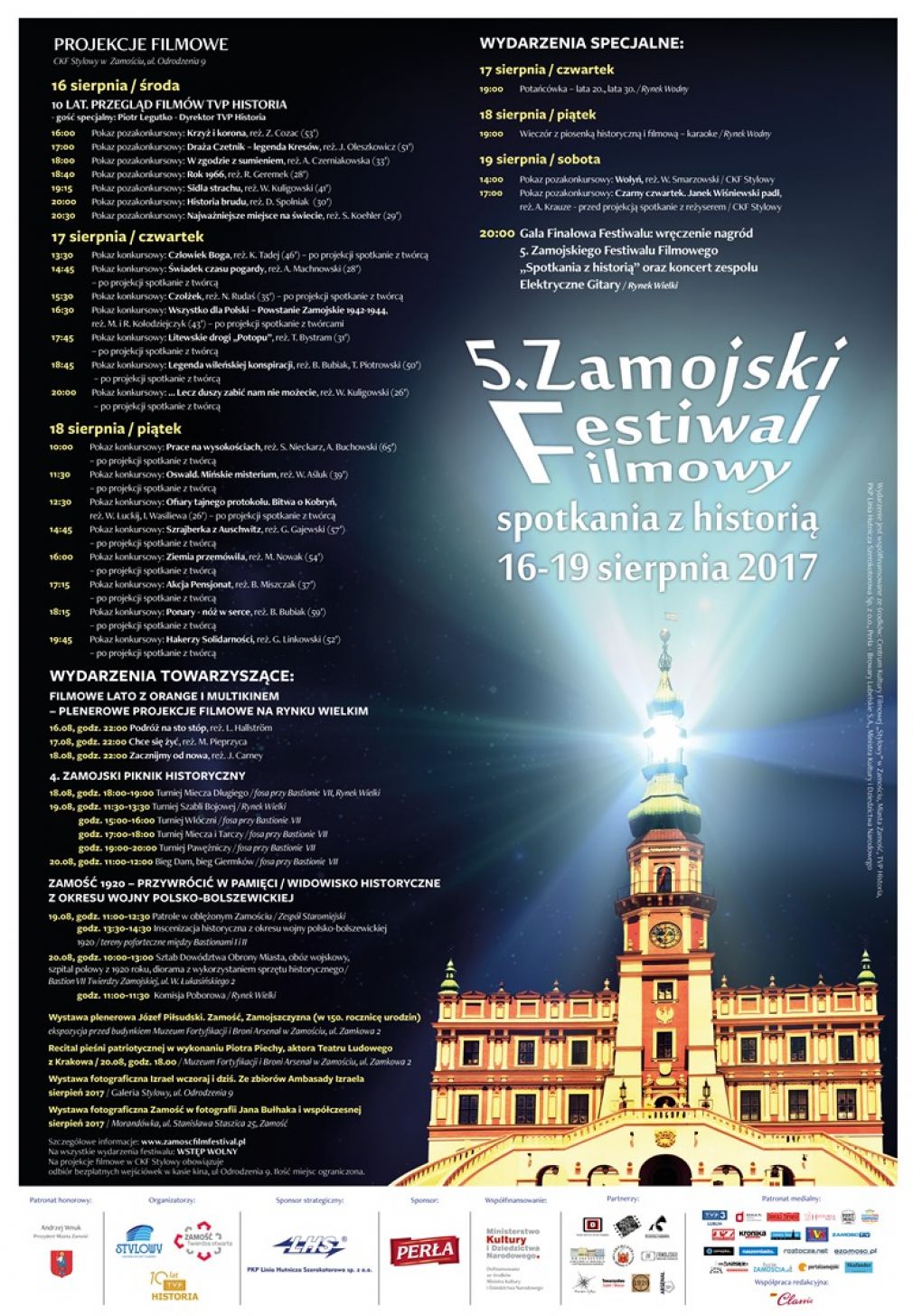 Pokazy konkursowe  5. Zamojskiego Festiwalu Filmowego „Spotkania z historią”
