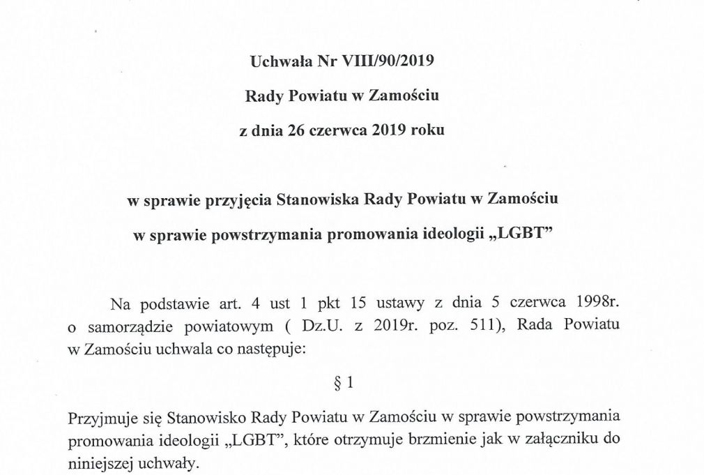 "Nie" dla LGBT. Radni przyjęli stanowisko