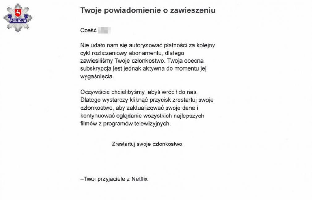 Oszustwo „na Netflixa”. Uważajcie!