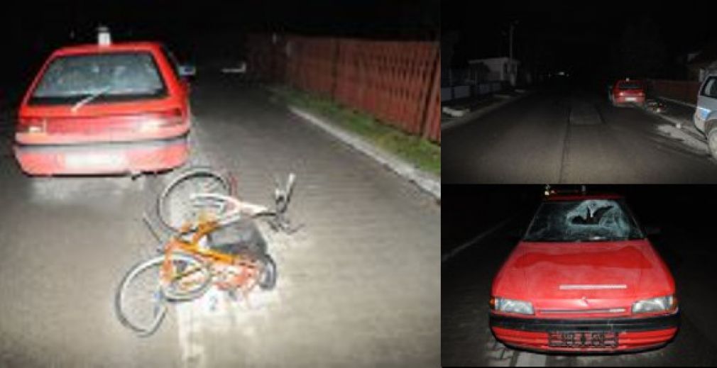 Kierująca jednośladem w wyniku zderzenia uderzyła w przednią szybę pojazdu, foto: Policja
