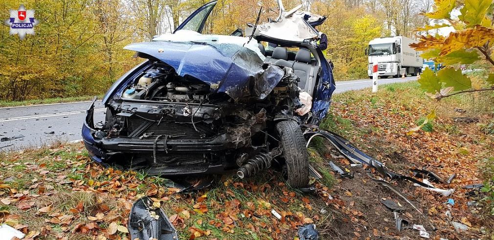 Kierowca zmarł w szpitalu, foto: Policja
