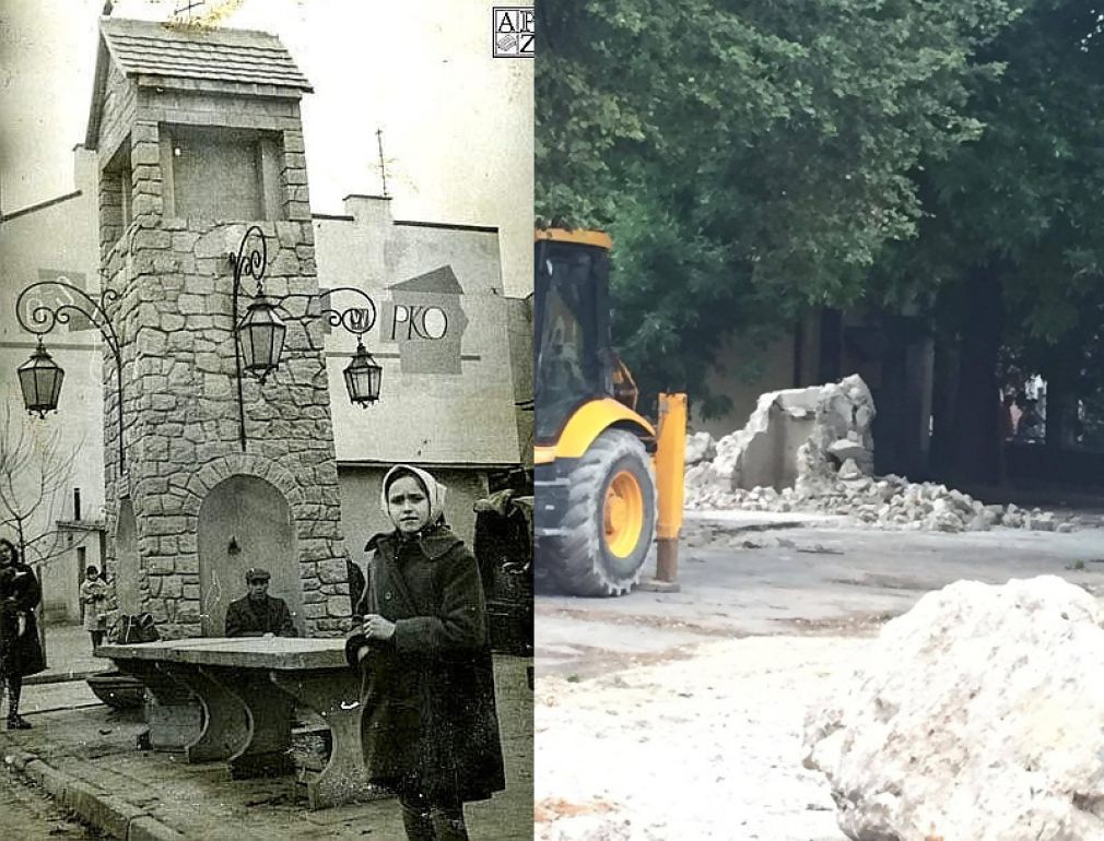 Studnia na zielonym ryneczku została zburzona, foto: Archiwum Państwowe w Zamościu, materiał nadesłany