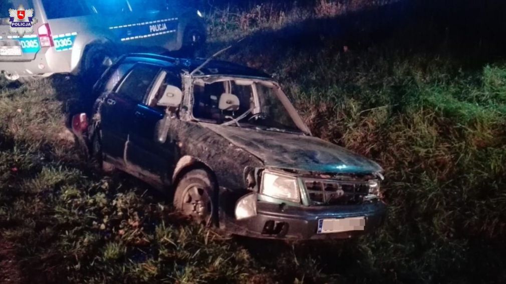 Ucieczka zakończona dachowaniem