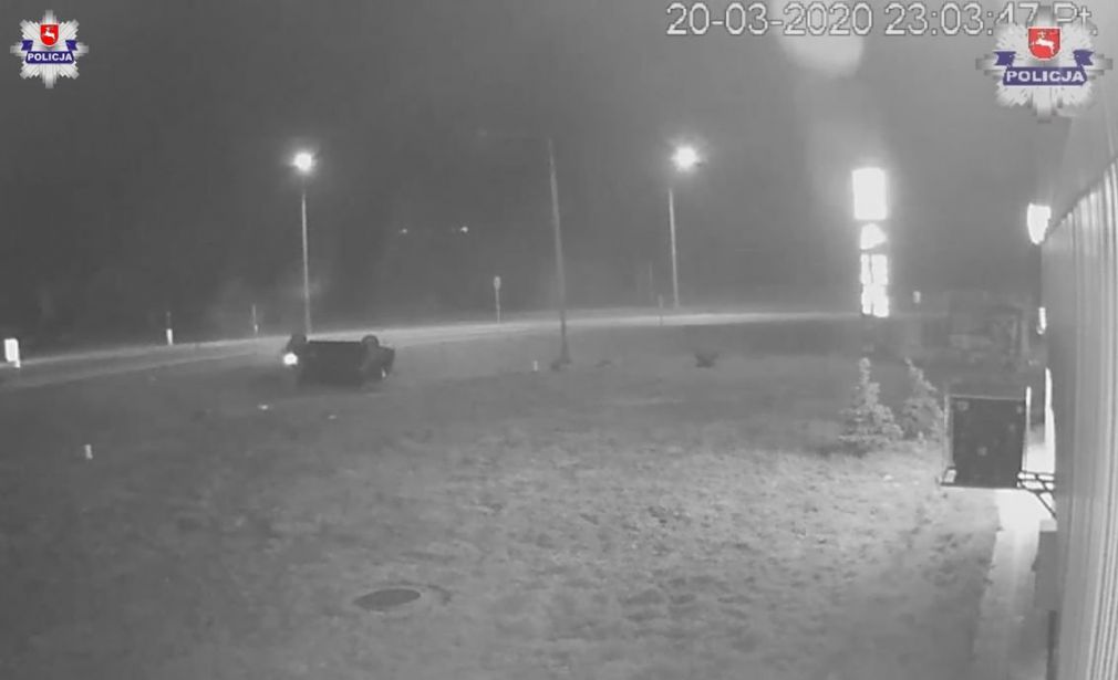 Pijana kierująca i dachowanie. Zdarzenie nagrała kamera monitoringu [WIDEO]