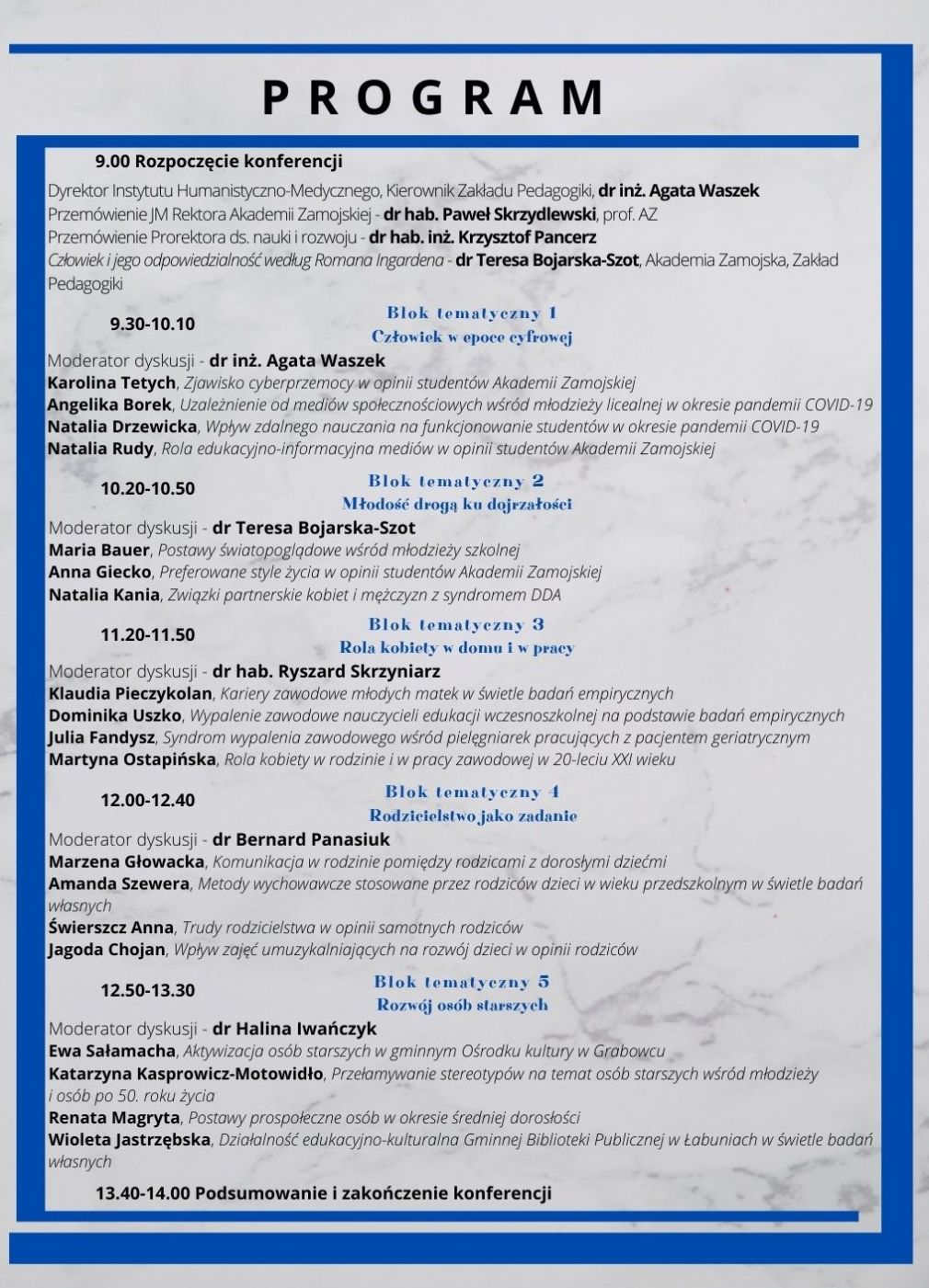 Program, materiał nadesłany