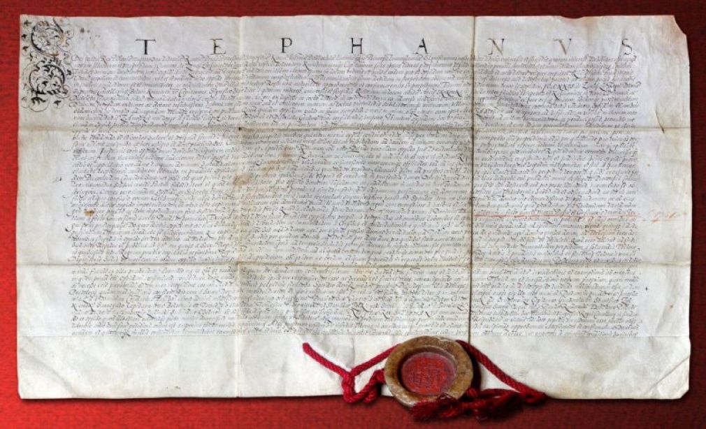grafiki: akt lokacji Zamościa własność Muzeum Zamojskiego